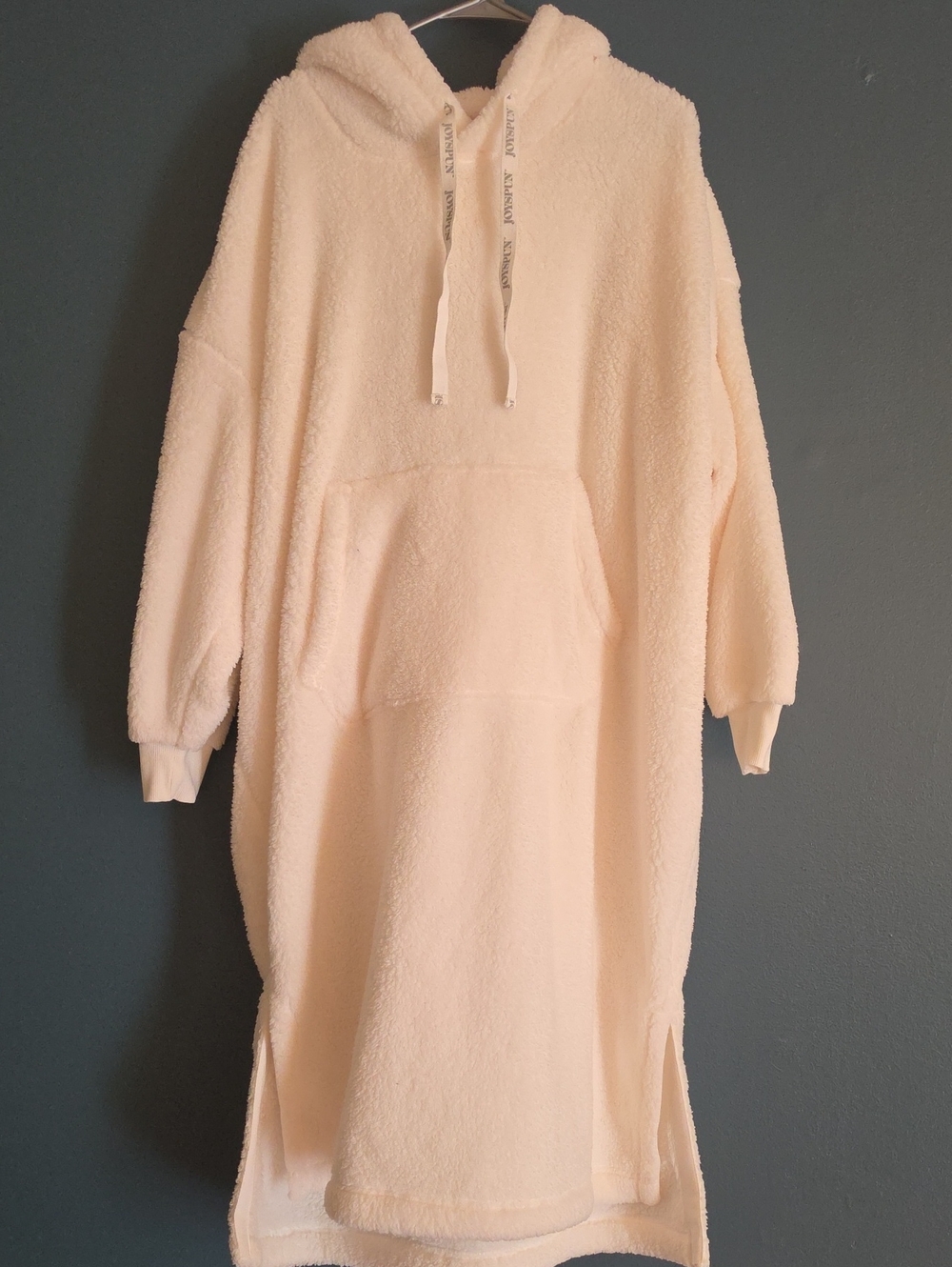 Cozy Oversized Cream Sherpa Hoodie With Pockets